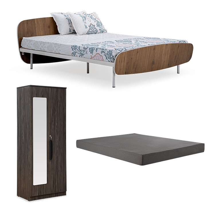 Blanca Queen Bed with Premium 6 inch Mattress and Haimish 2 Door Wardrobe with Mirror
Blanca Queen Bed with Premium 6 inch Mattress and Haimish 2 Door Wardrobe with Mirror