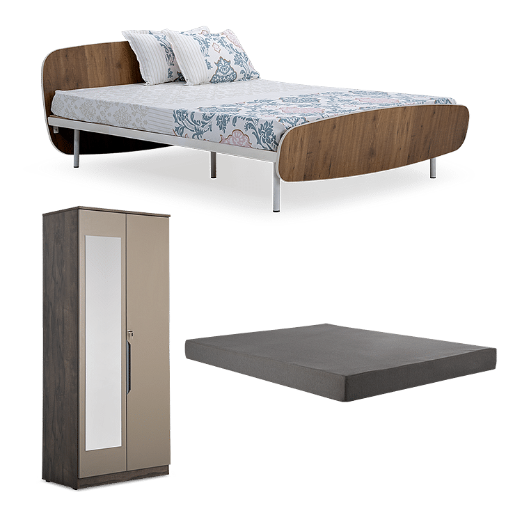 Blanca Queen Bed with Premium 6 inch Mattress and Grig 2 Door Wardrobe with Mirror
Blanca Queen Bed with Premium 6 inch Mattress and Grig 2 Door Wardrobe with Mirror