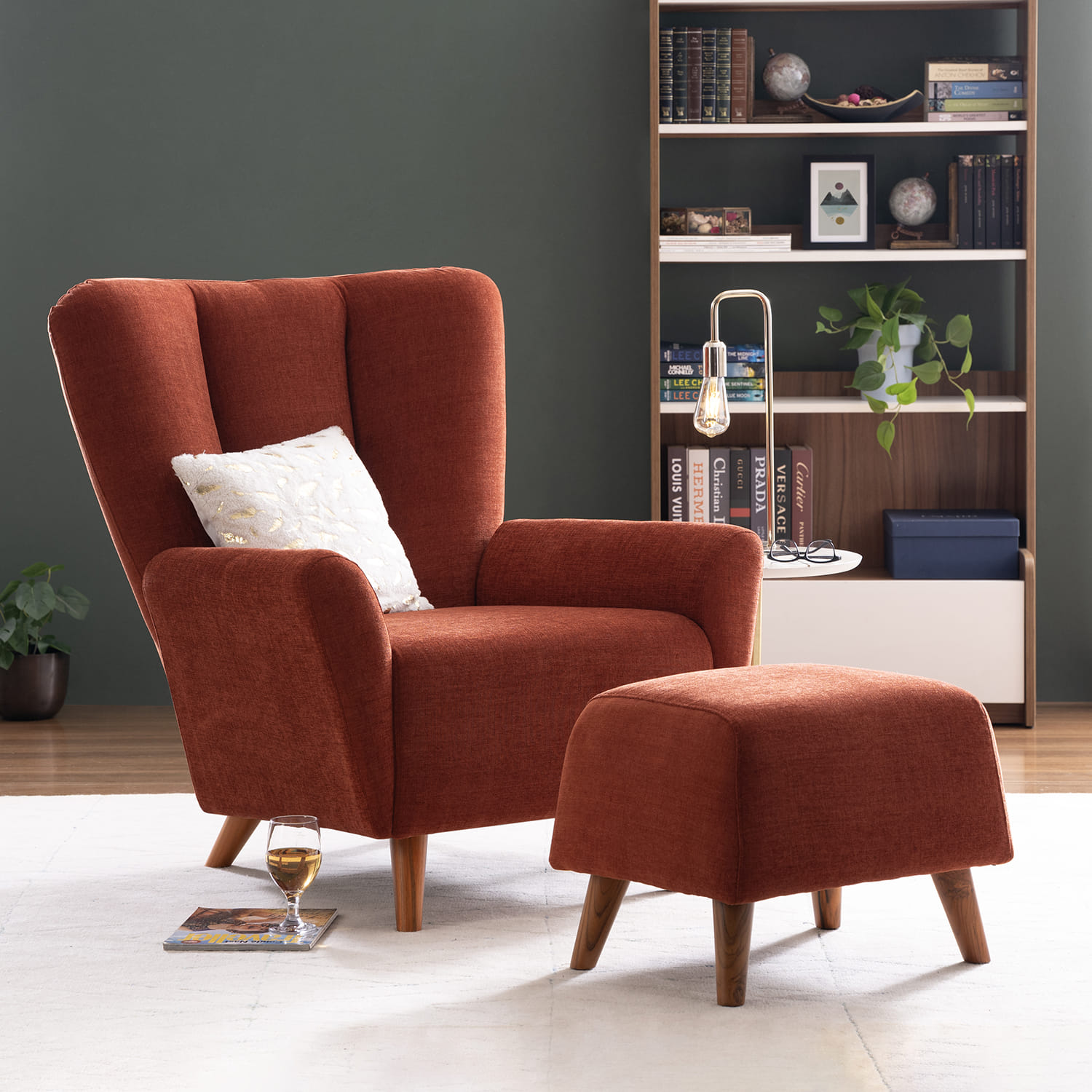 Fio Accent Chair with Footstool