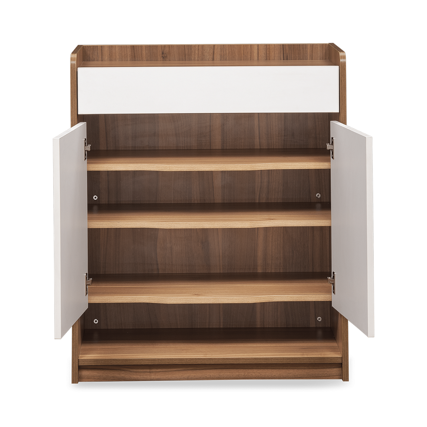 Bianca Engineered Wood Shoe Rack In Ivory White Finish