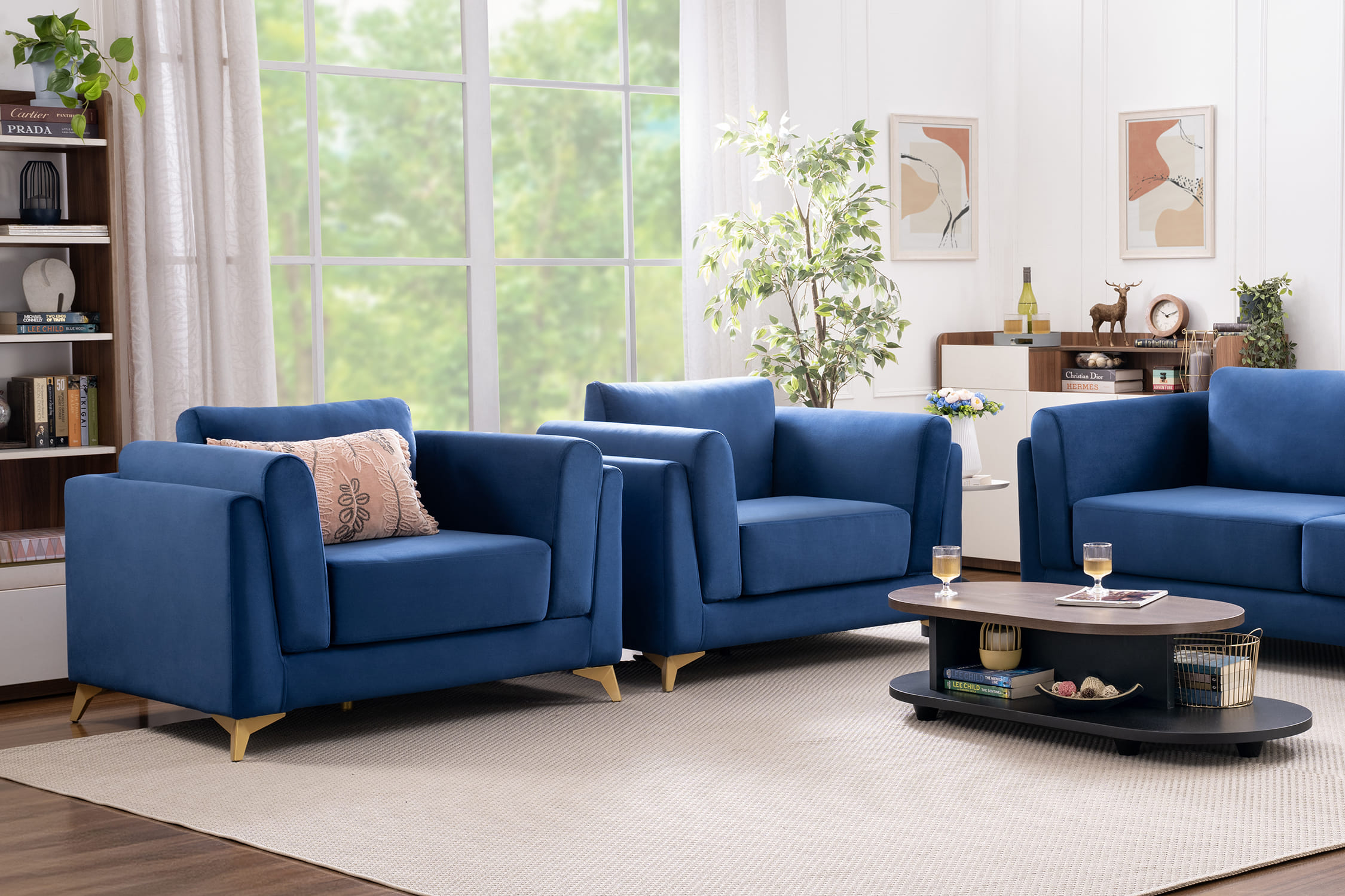 Eclectic Glamour Velvet Sofa Set