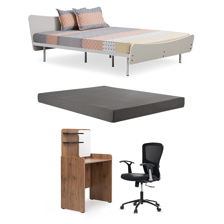 

Allen Queen Bed with 6" Premium Mattress with Lana Workstation