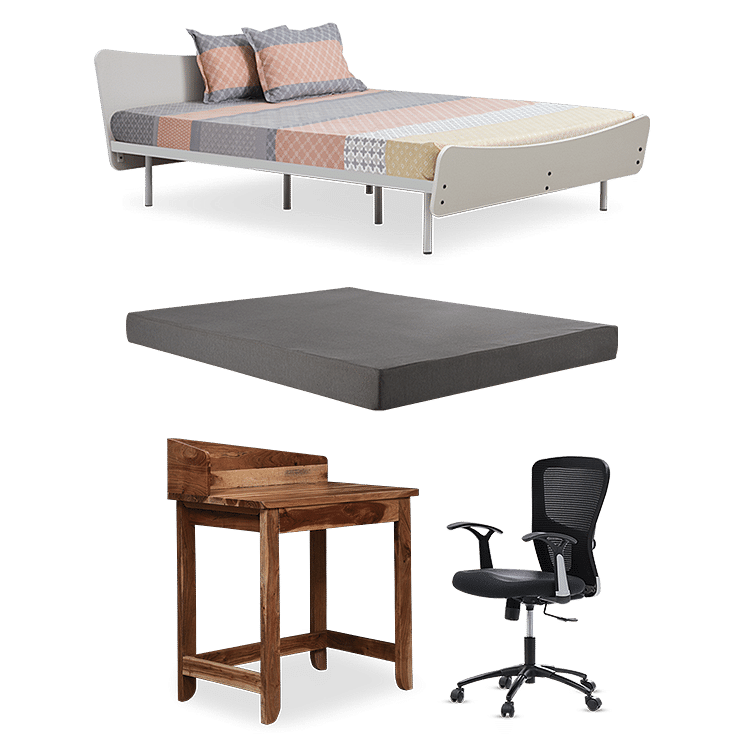 

Allen Queen Bed with 6" Premium Mattress with Nauka Workstation