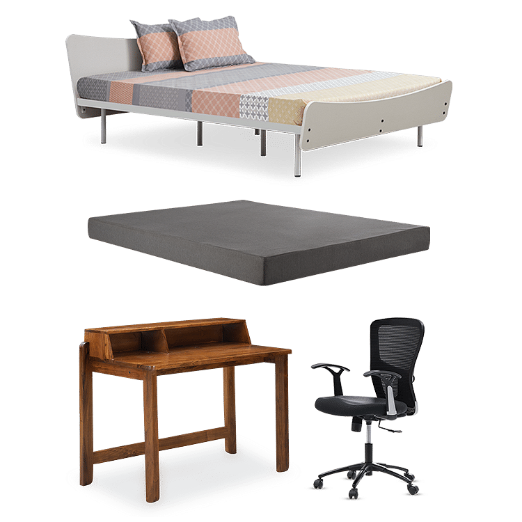 

Allen Queen Bed with 6" Premium Mattress with Vitello Workstation