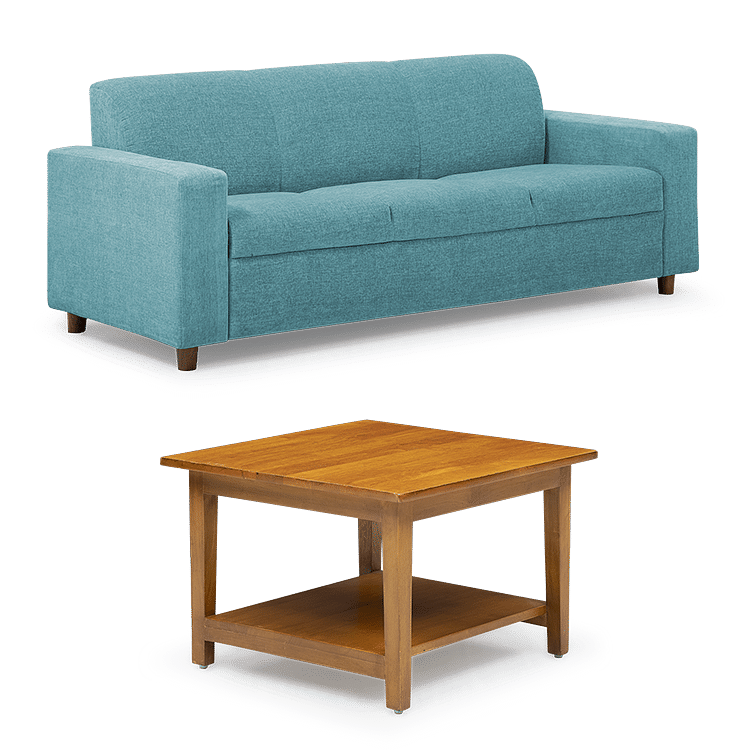 

Flex 3 Seater Magic Blue with Mili Coffee Table - Teak