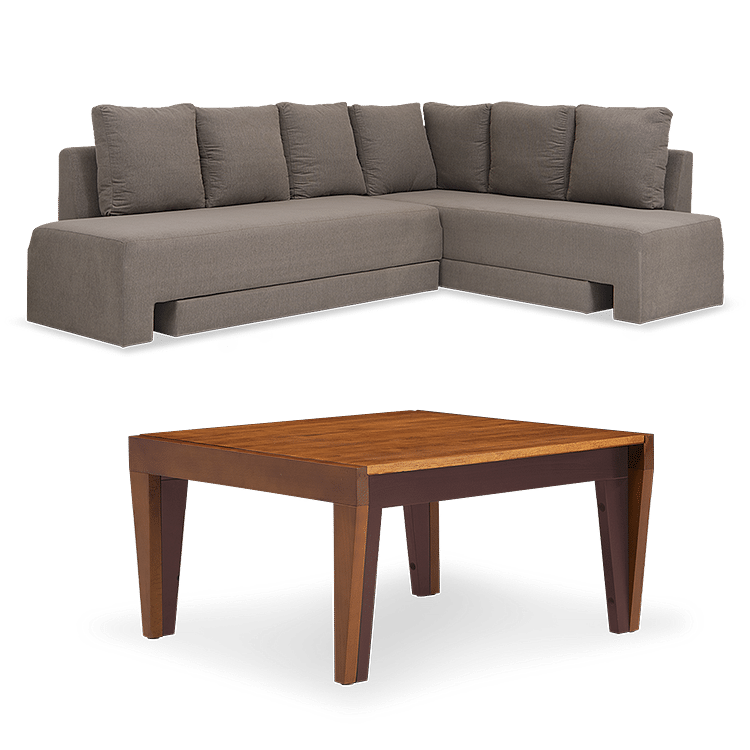 

Lana Sofa cum Bed Mocha with Pico Center Table - Novo