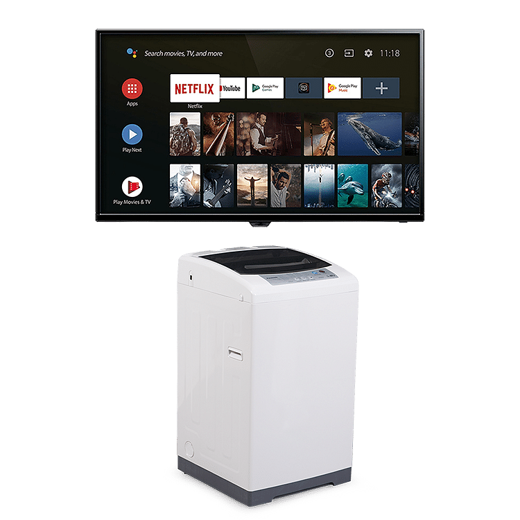 

LED Smart TV 139.7 cm (55 Inch) with Washing Machine Combo