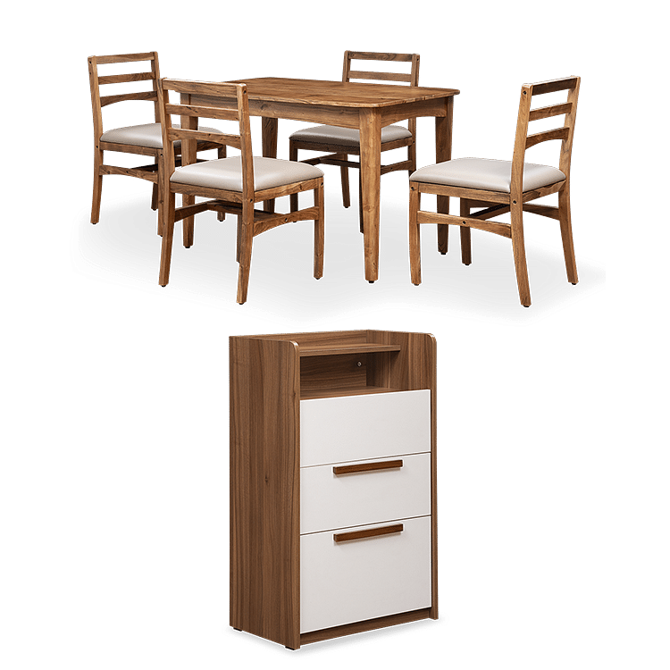 

Kayra 4 Seater Dining Set with Bianca Chest of Drawer