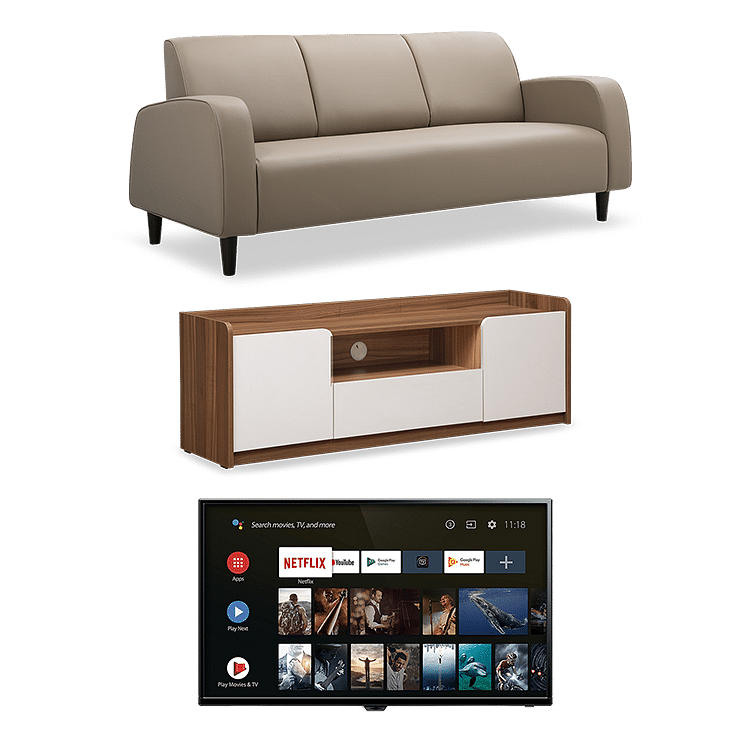 

Ella 3 Seater - Sand Beige with LED Smart 43 inch TV and Bianca Entertainment Unit