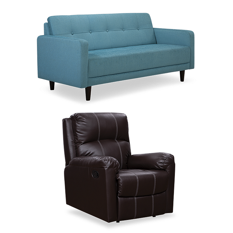 

Noah 3 Seater - Turquoise with Recliner Stretch