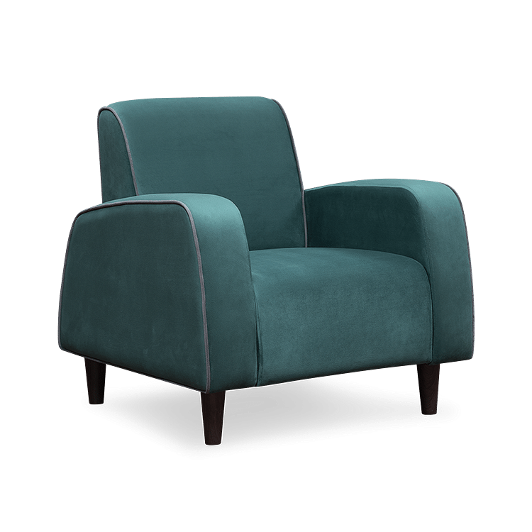 

Ella Velvet 1 Seater Sofa in Deep Teal Color