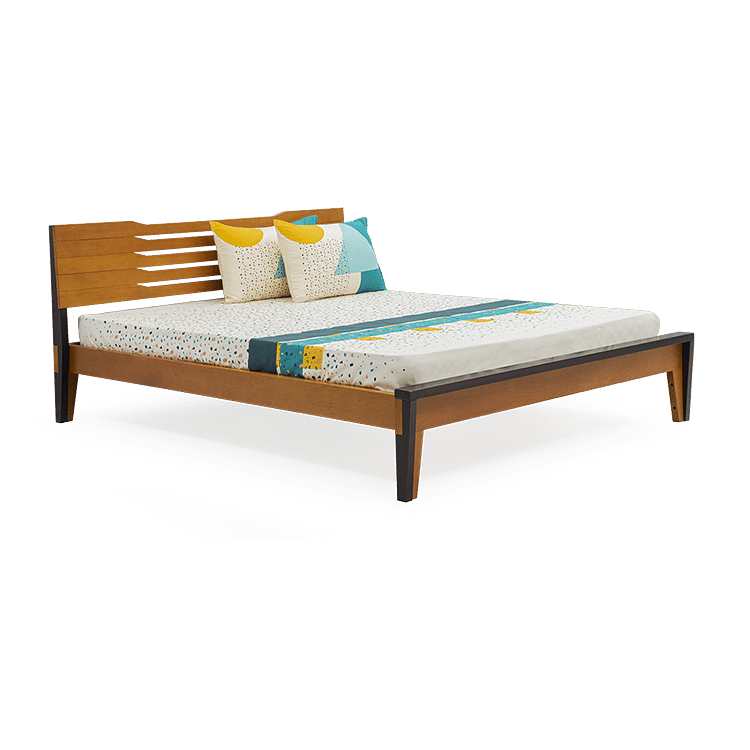 

Pico Solid Wood Queen Bed in Teak Finish