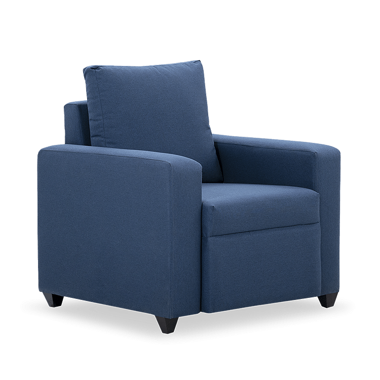 

Vive Fabric 1 Seater Sofa in Teal Blue Color