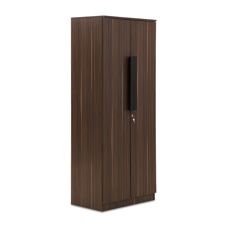 

Ebony Engineered Wood 2 Door Wardrobe without Mirror in Teak Finish
