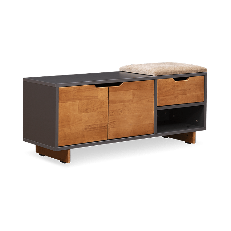 

Fusil Engineered Wood Shoe Rack in Slate Grey Finish