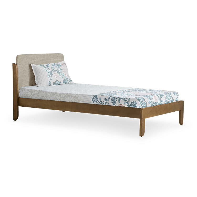 

Vitello Solid Wood Single Bed in Teak Finish